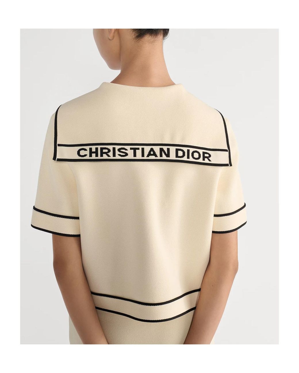 Dior Natural Short-Sleeved Jacket With Sailor Collar