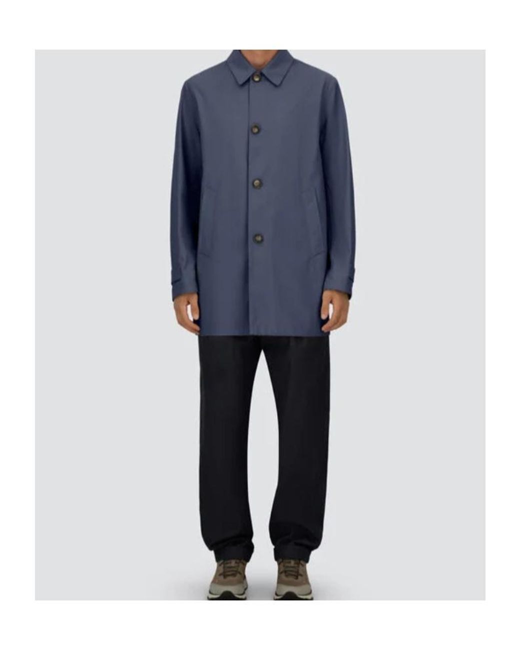 Herno Blue Welt-Pocket Raincoat for men