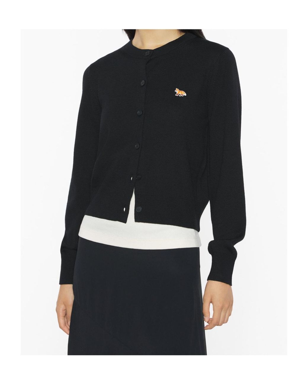 Maison Kitsuné Black Maison Kitsuné Logo Button-Up Cardigan
