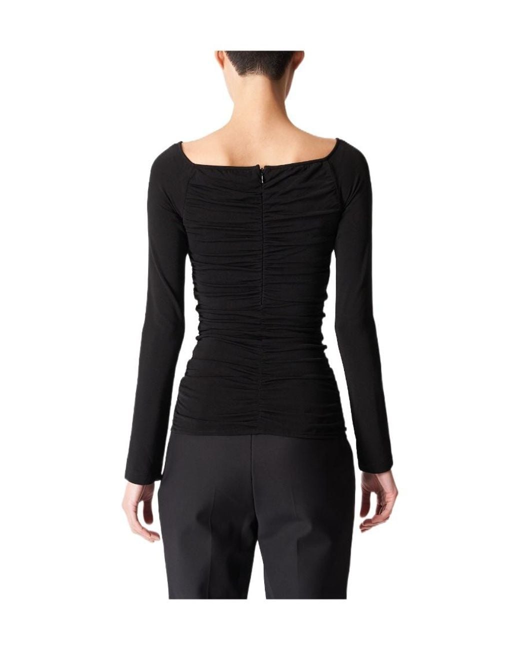 Givenchy Black Ruched Long-Sleeved Top