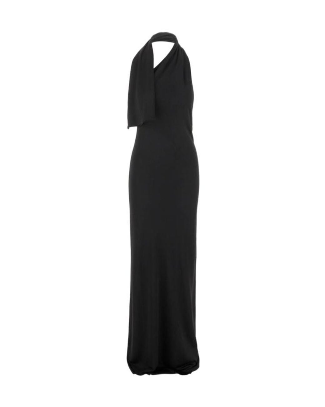 Khaite Black Roza Draped Maxi Dress