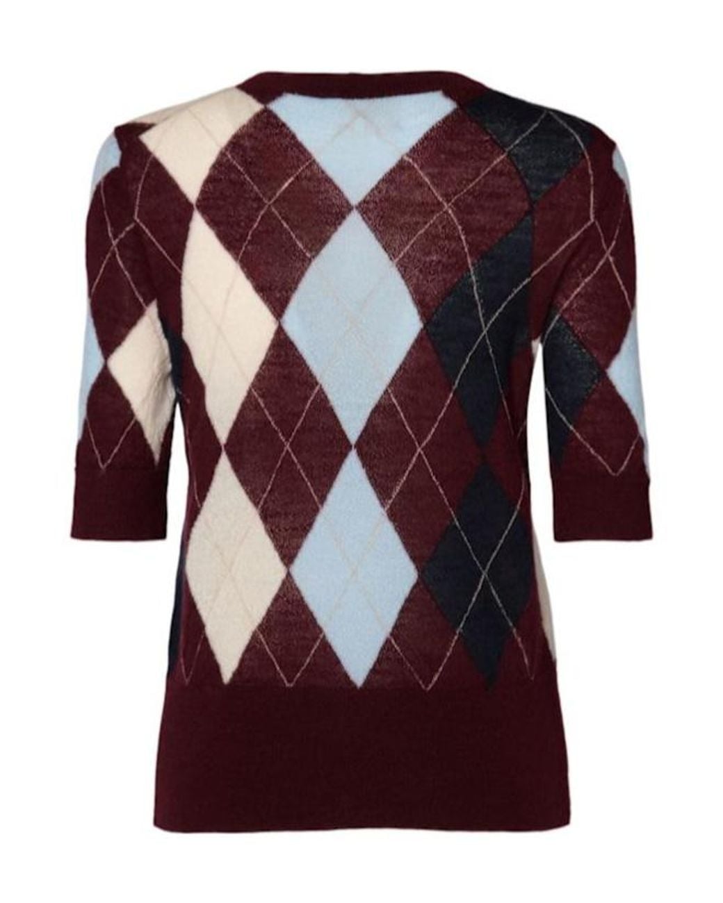 Khaite Red Anders Argyle Cashmere Blend Sweater