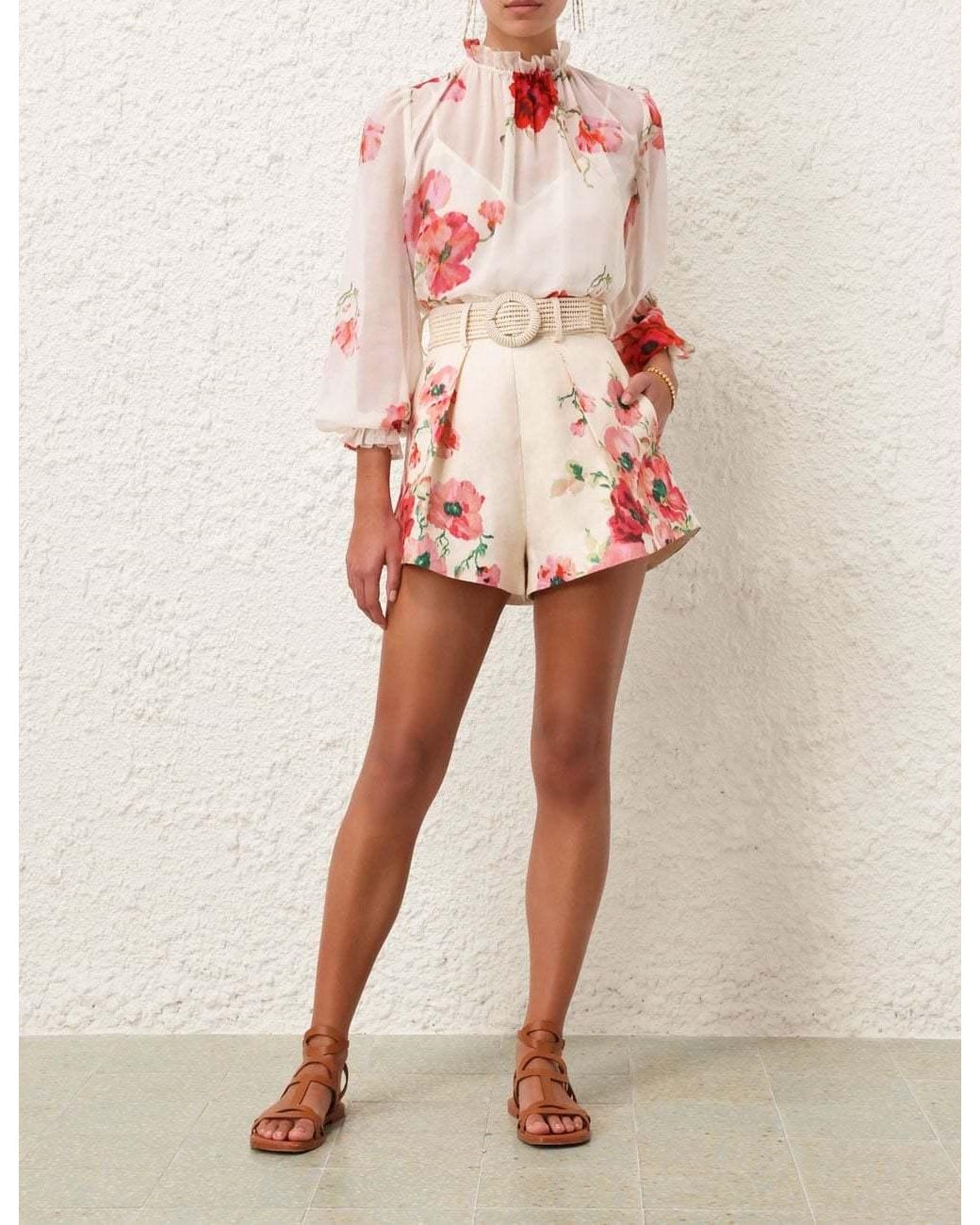 Zimmermann Pink Lightburst Billow Blouse