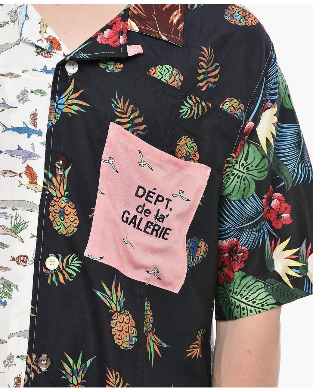 GALLERY DEPT. Black Patchwork Short-Sleeve Shirt for men