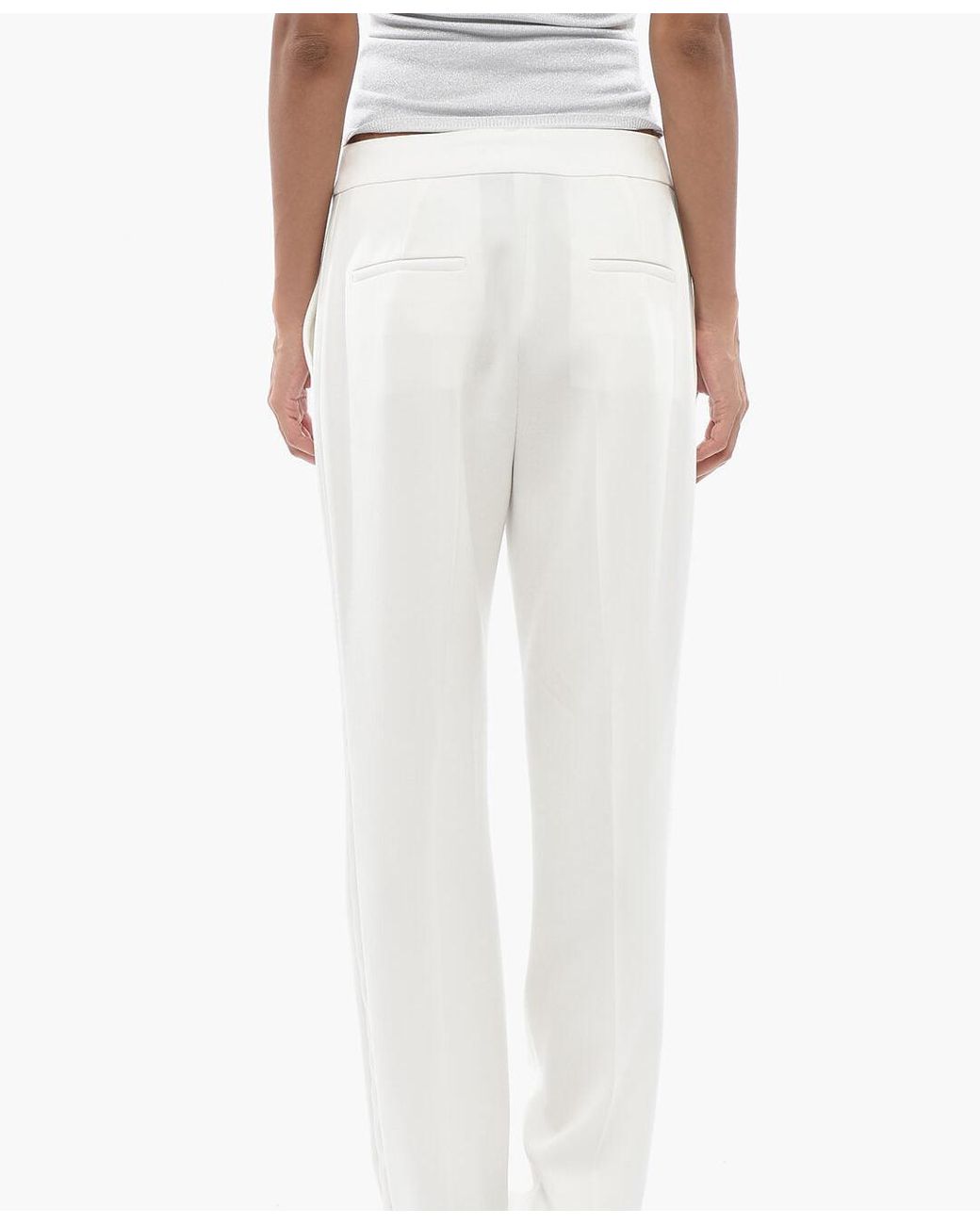 Max Mara White Idoneo Concealed-Fastening Trousers