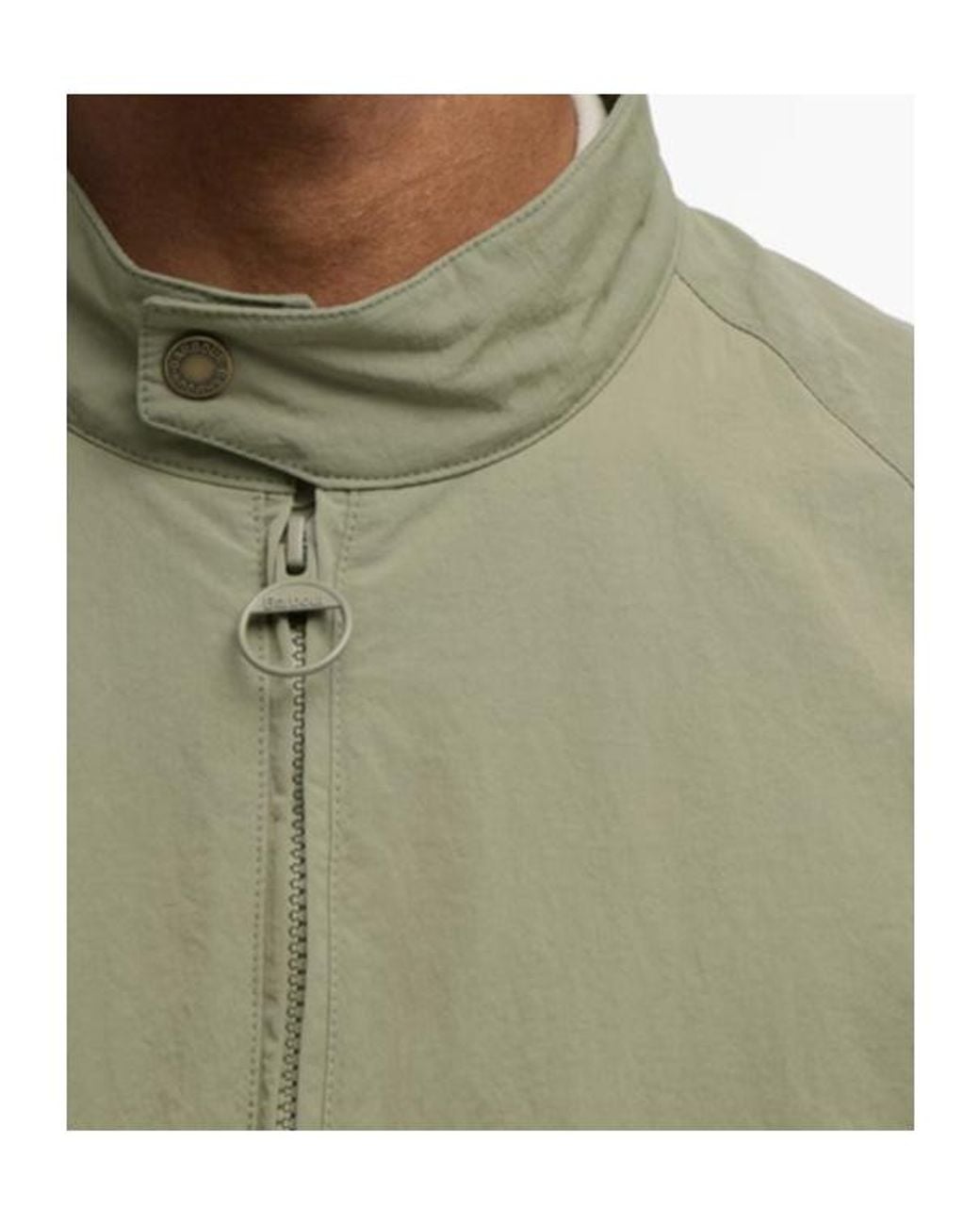 Barbour Green Zippered Long-Sleeved Raincoat for men