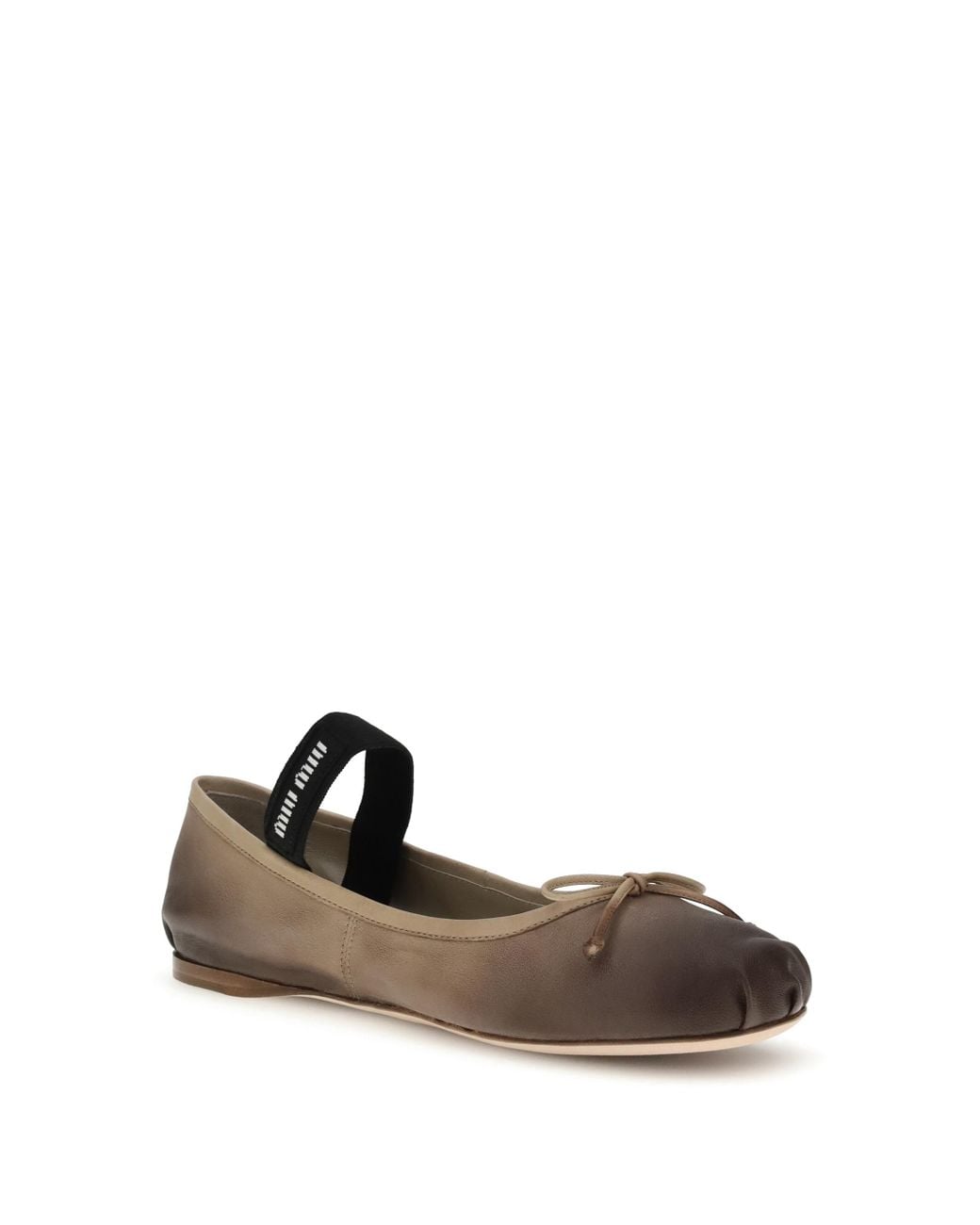 Miu Miu White Leather Ballerinas