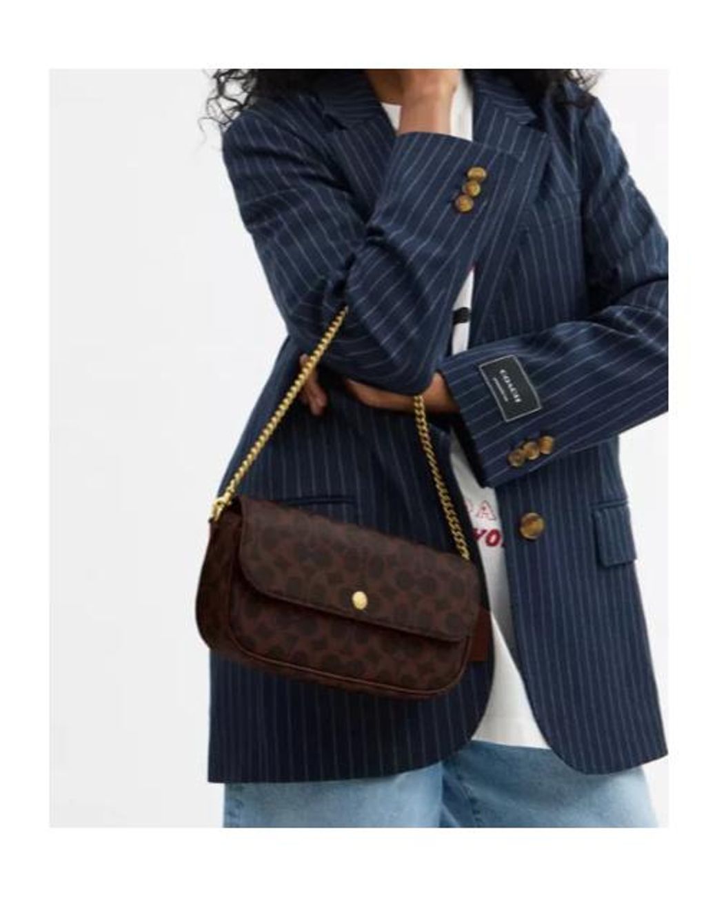 COACH Metallic Brook Signature Shoulder Bag