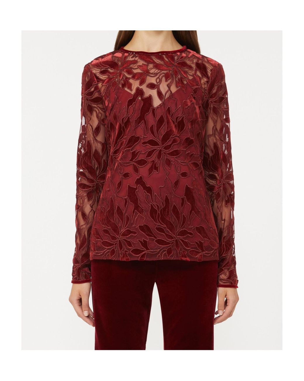 Max Mara Red Crew Neck T-Shirt