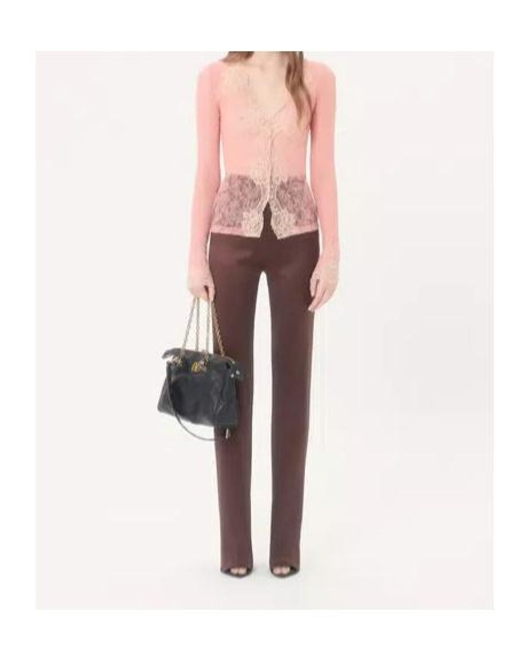 Valentino Pink Stretch Lace Cardigan