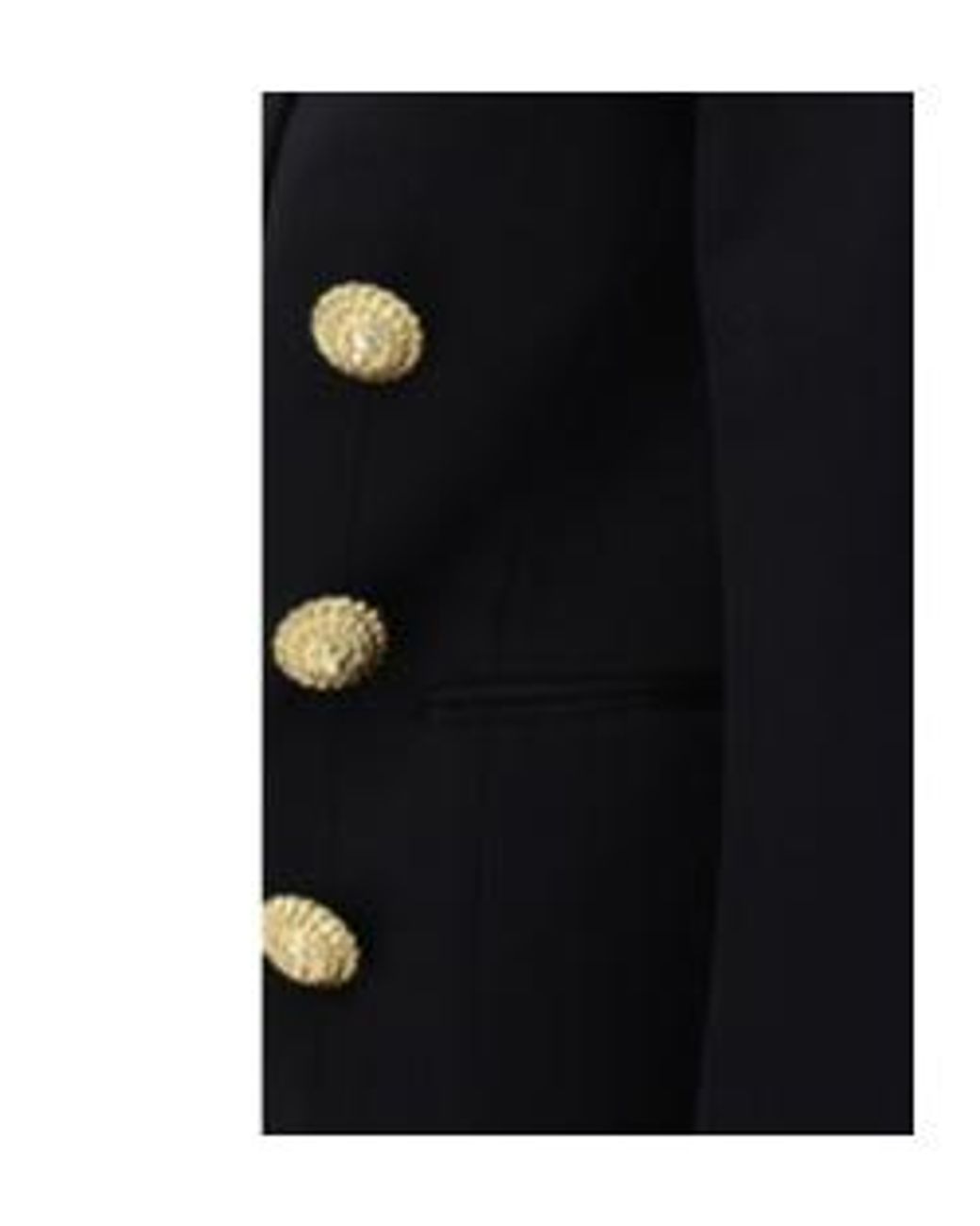Balmain Black Wool Cropped Blazer