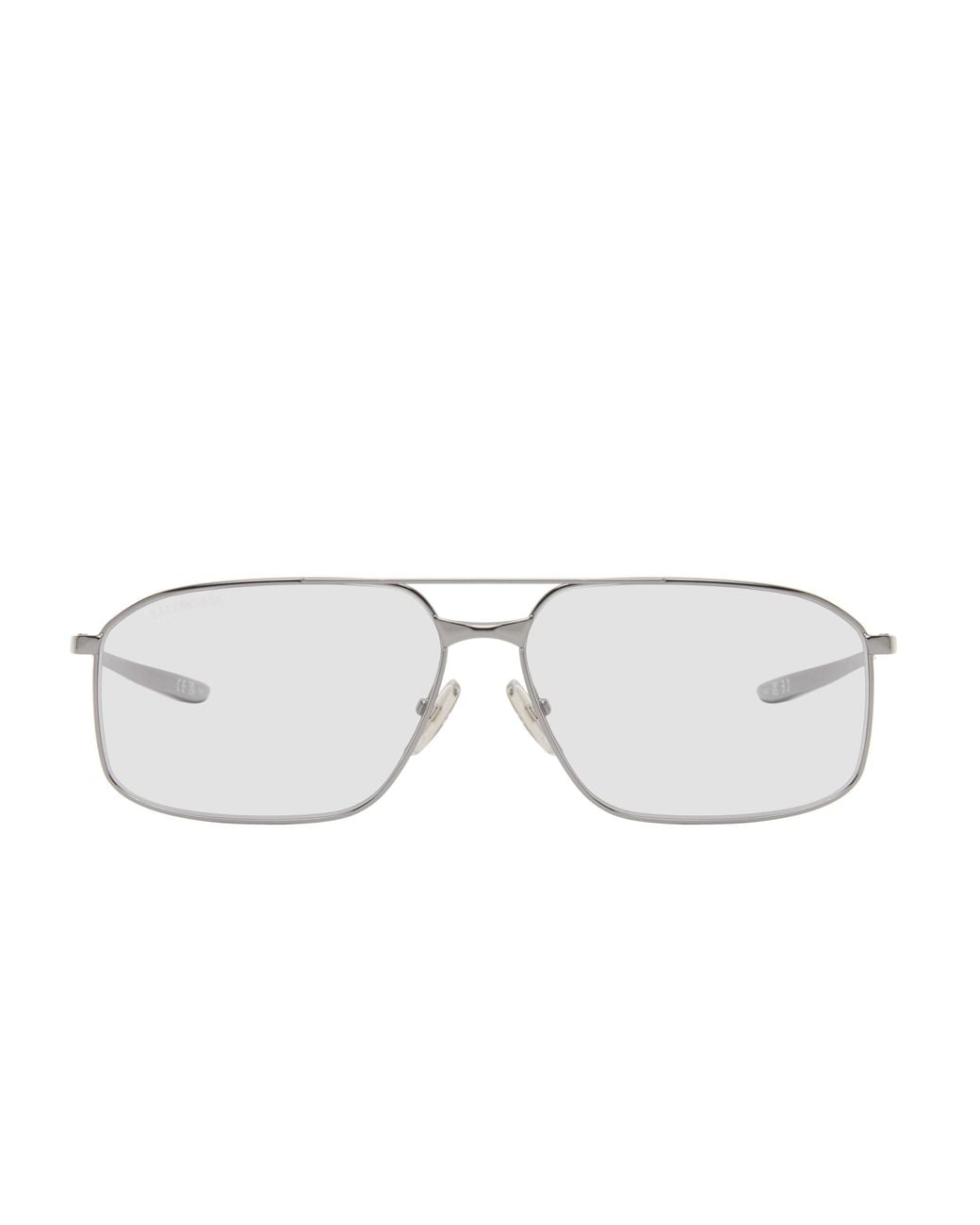 Balenciaga White Eyewear Aviator Frame Sunglasses for men