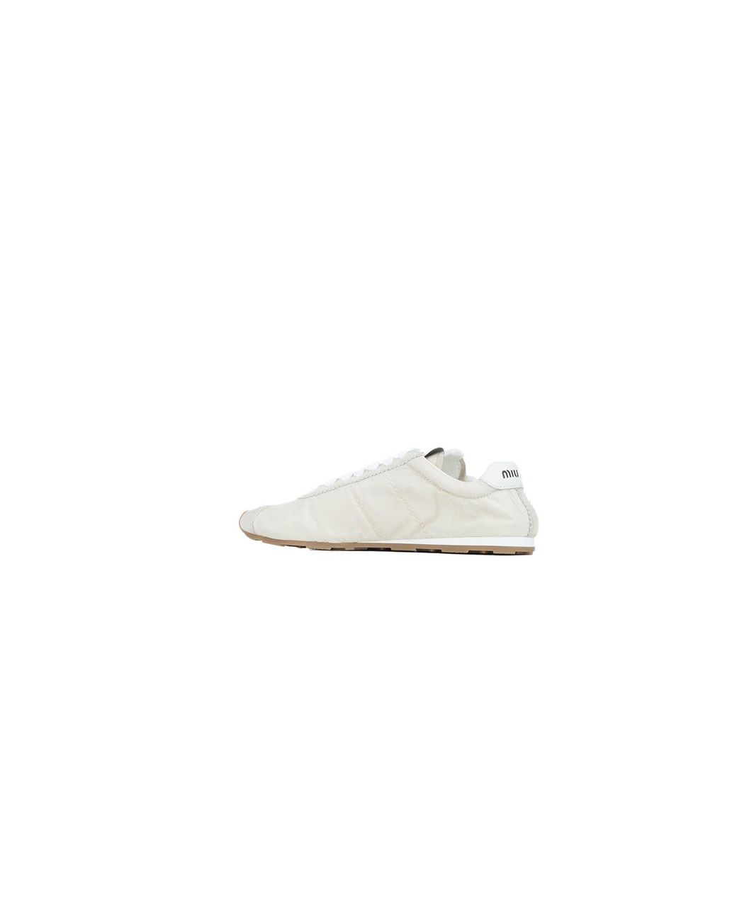 Miu Miu White Plume Lace-Up Sneakers