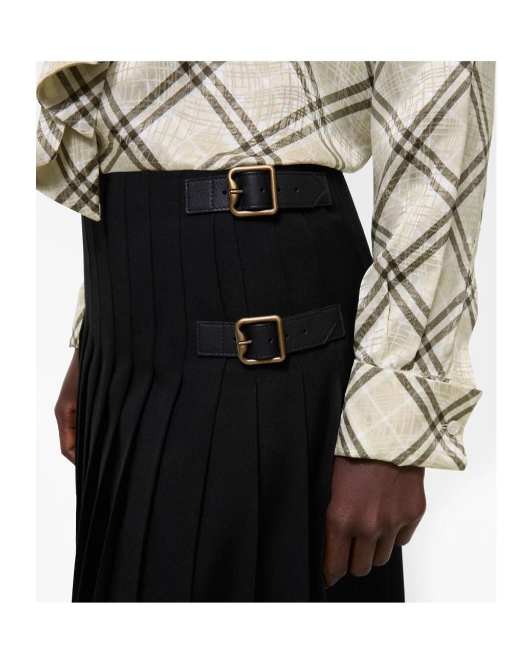Burberry Black Wool Midi Kilt