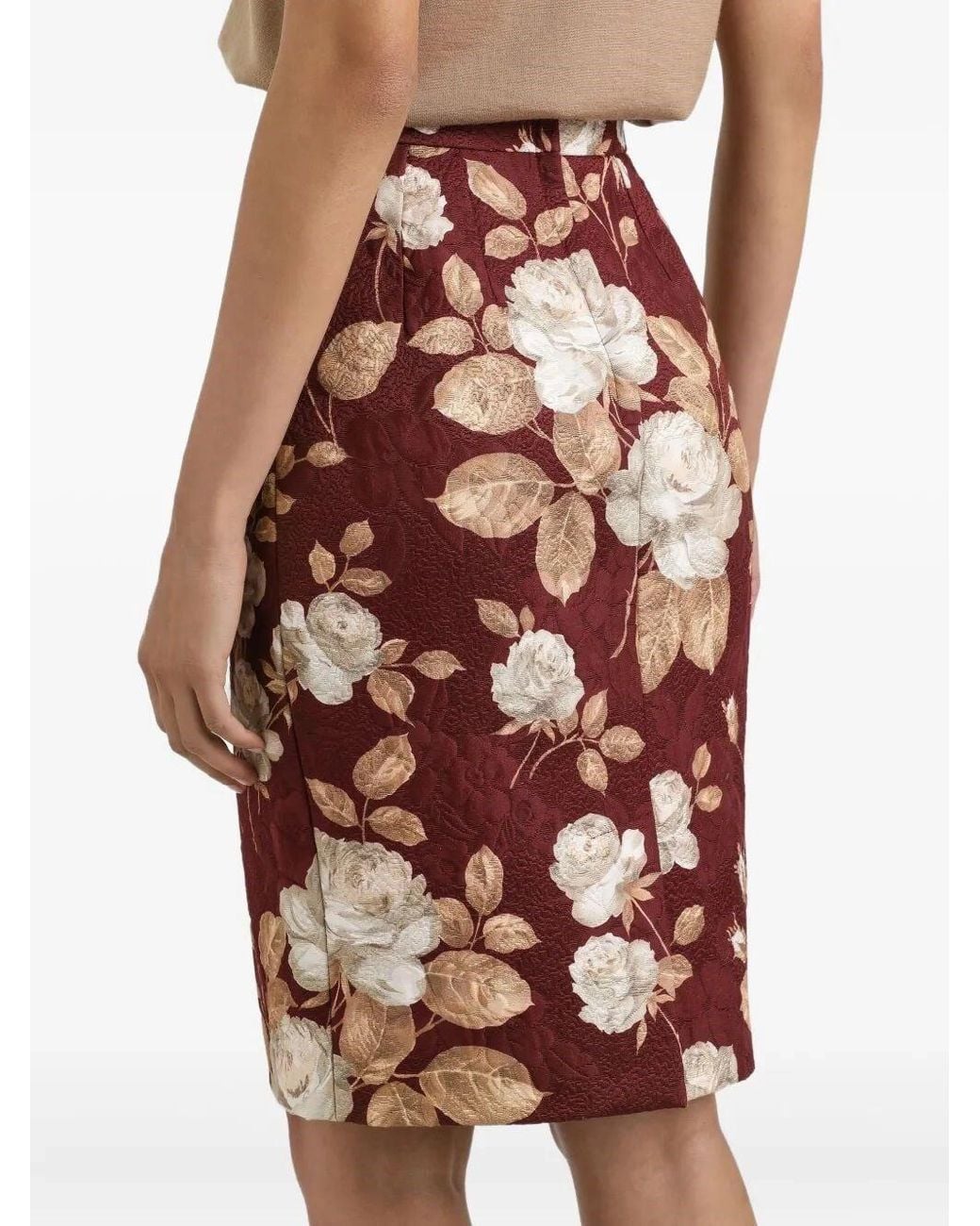 Dolce & Gabbana Multicolor Floral Printed Midi Skirt