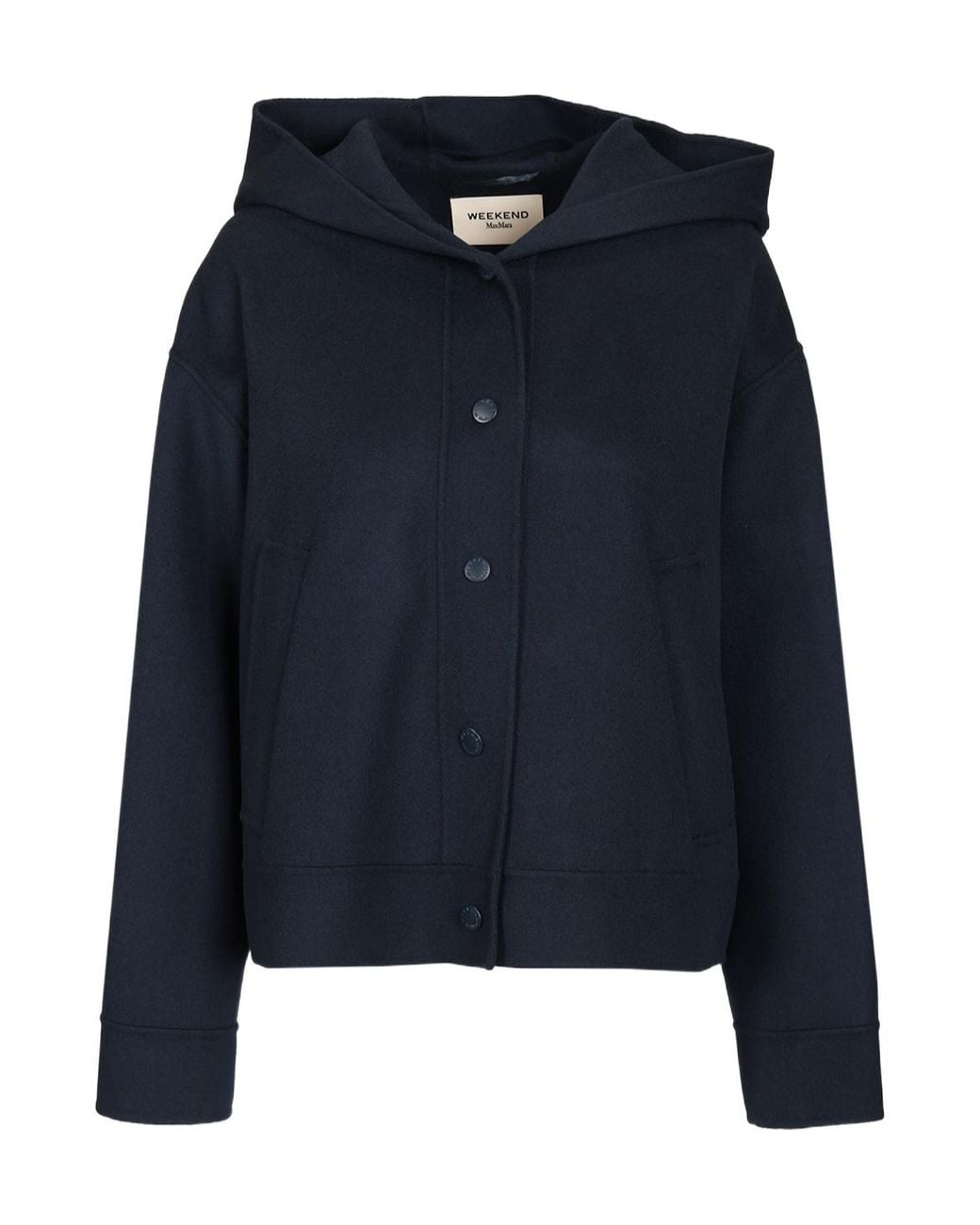 Weekend by Maxmara Blue Relaxed Fit Hooded Coat