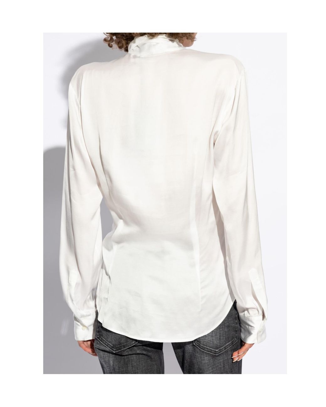 DSquared² White Paris Bow Detailed Logo Plaque Shirt