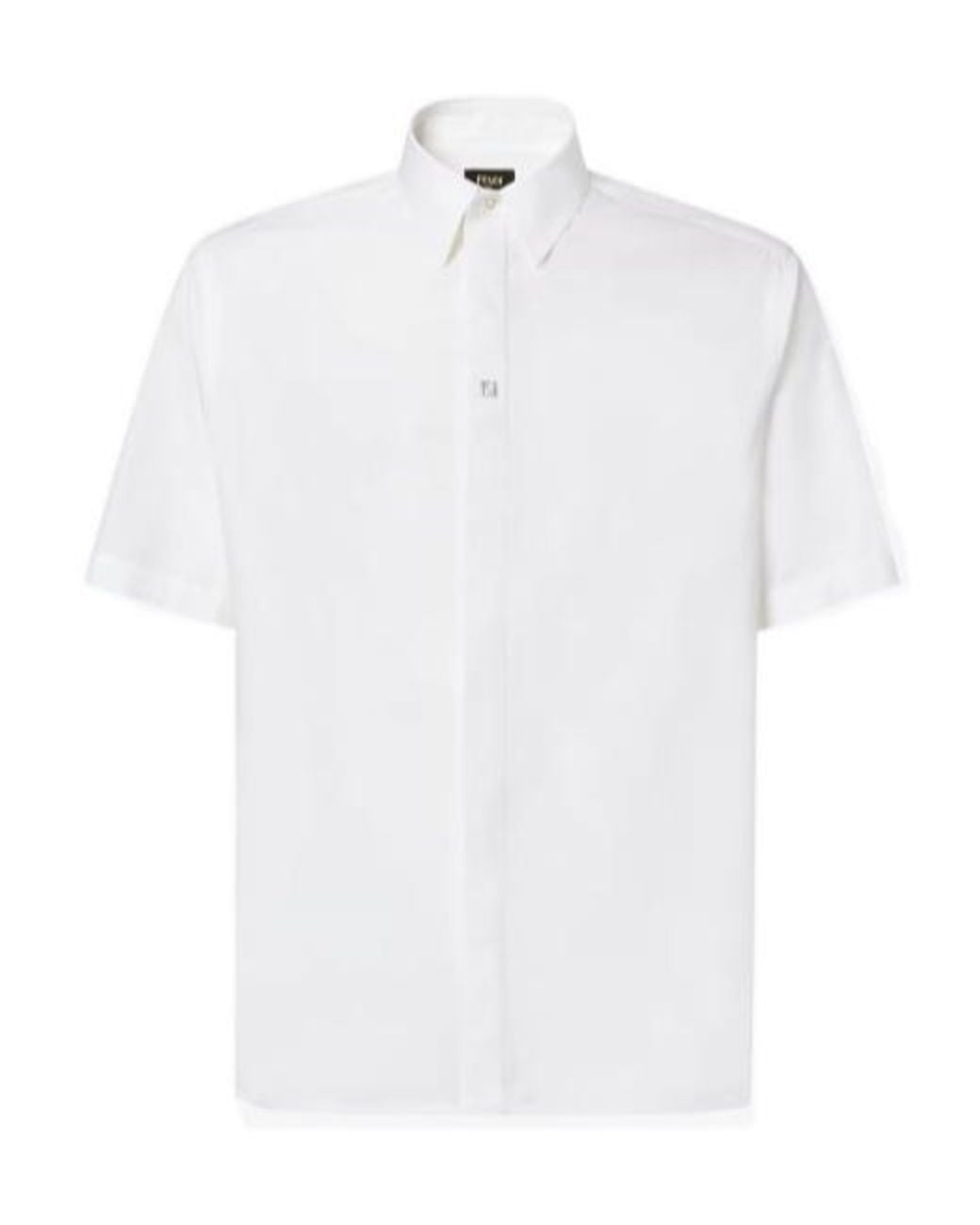 Fendi White Ff Plaque Short Sleeved Shirt for men