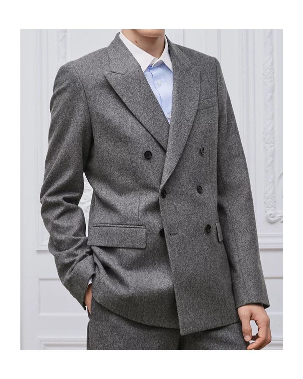 Dior Gray Double-Breasted Jacket for men