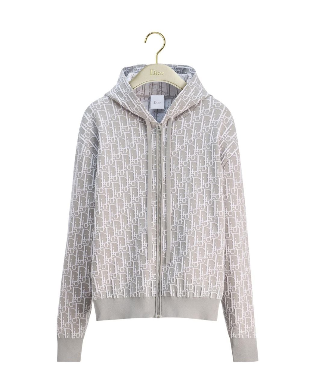 Dior Gray Alps Oblique Hooded Zipped Cardigan