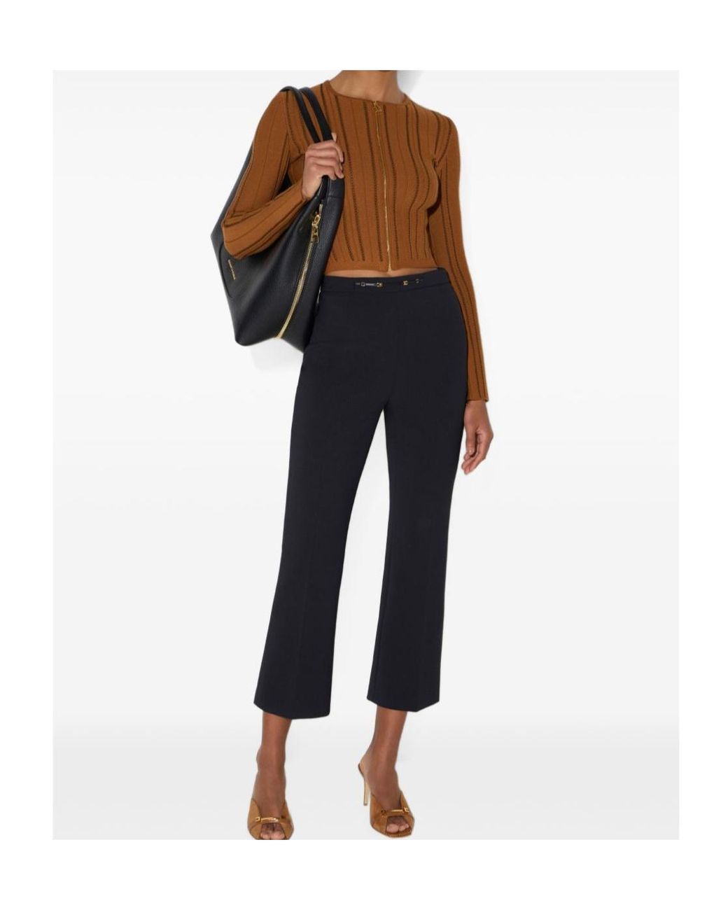 Elisabetta Franchi Brown Cardigan