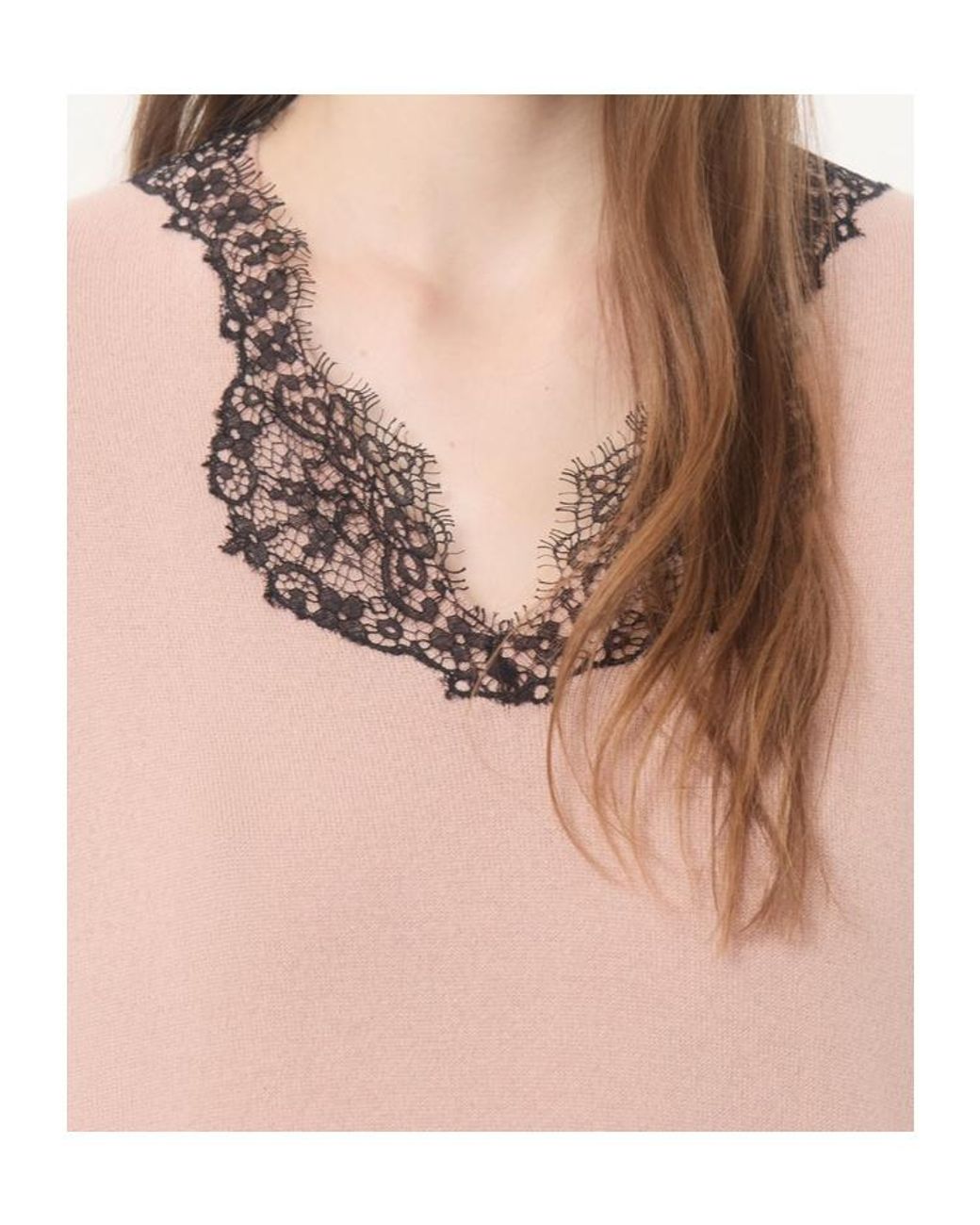 Valentino Pink Cashmere Jumper With Lace