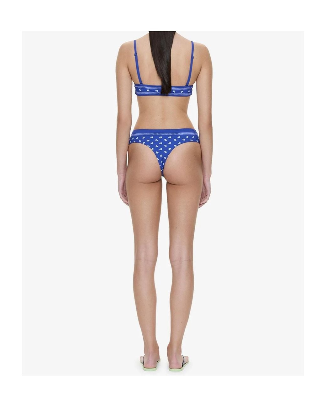 Christopher Esber Blue Ruched Bandeau Bikini Top