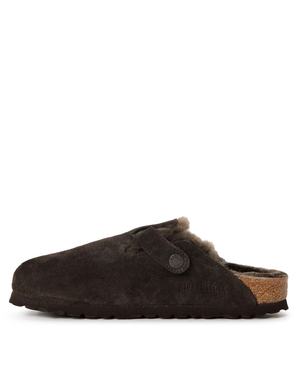 Birkenstock Brown Velvet-Lined Closed-Toe Mules
