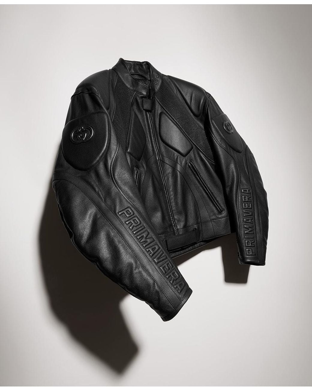 Gucci Black Soft Grainy Bull Leather Biker Jacket for men