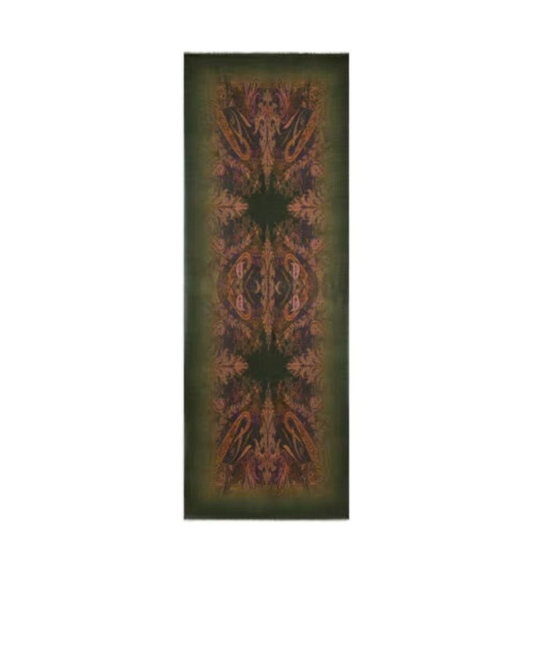 Etro Green Paisley-Printed Scarf for men