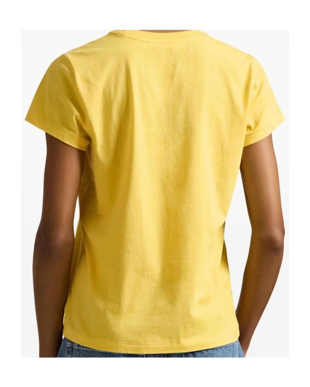Polo Ralph Lauren Yellow Logo Embroidered Crewneck T-Shirt