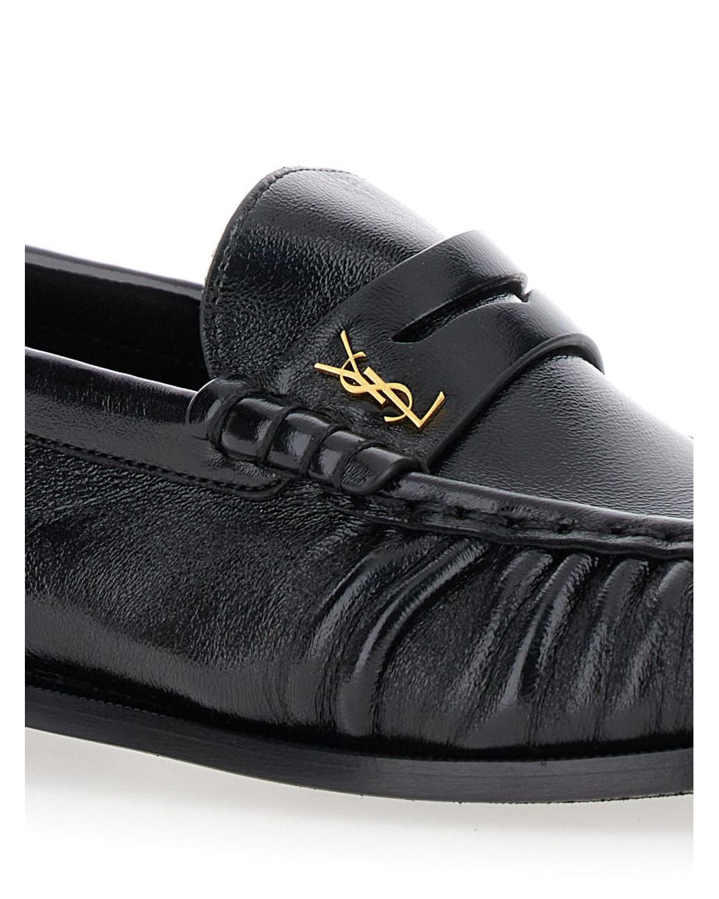 Saint Laurent Black Le Loafer Slip-On Loafers