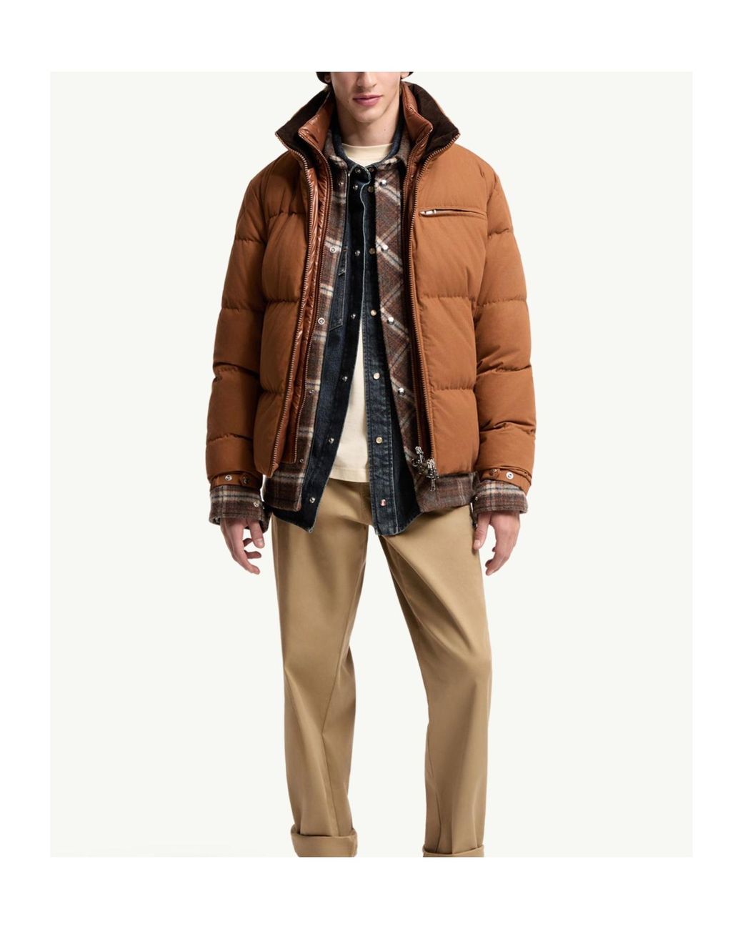 Moncler Brown Isenviel Stand-Collar Down Jacket for men