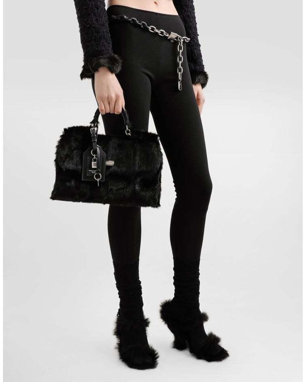 Dolce & Gabbana Black My Sicily Top-Handle Tote Bag
