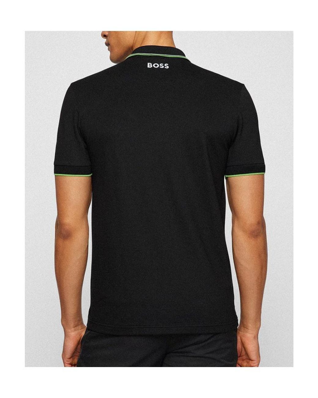 Boss Black Embroidered-Logo Polo Shirt for men