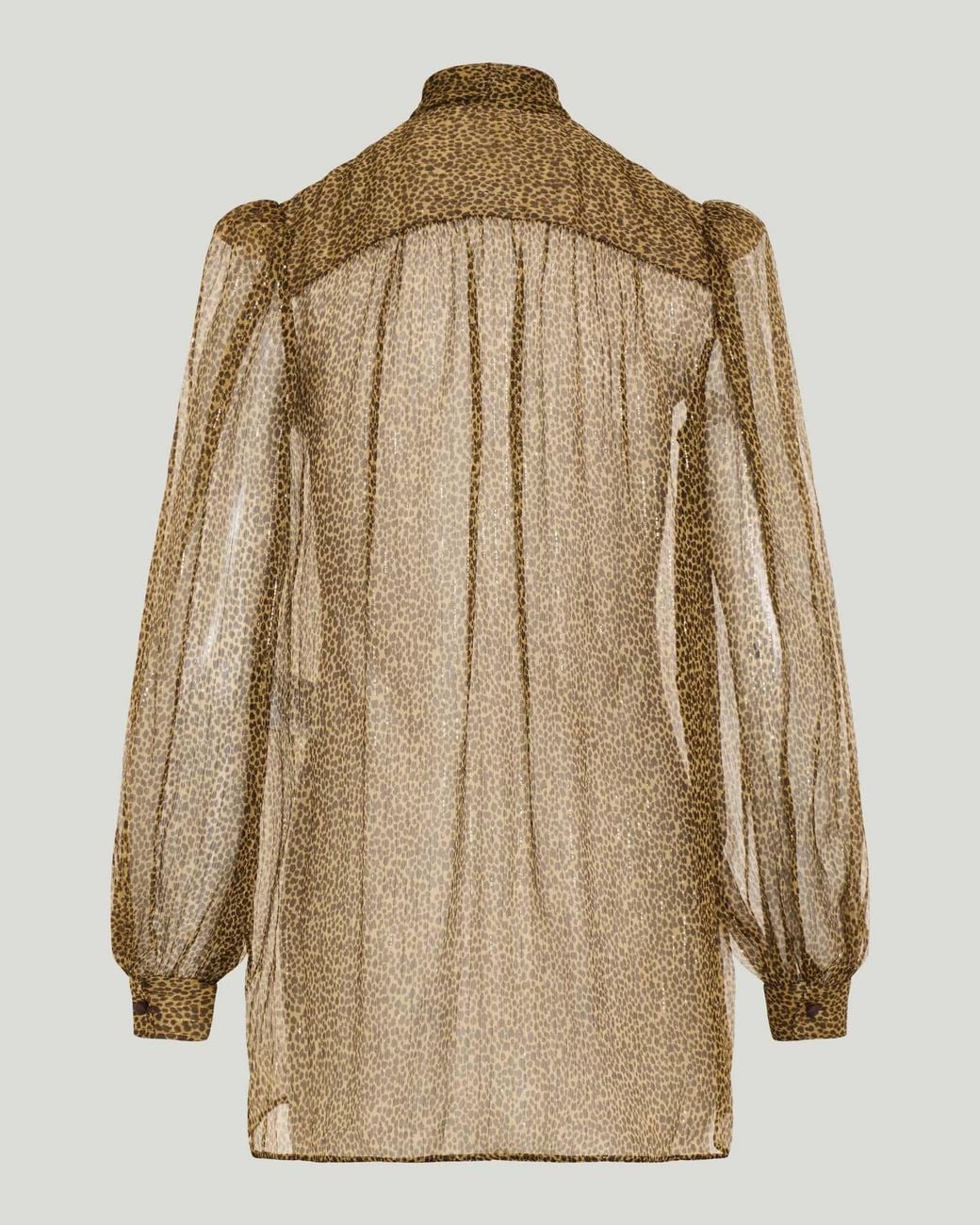 Valentino Brown Leopard-Print Pussy-Bow Blouse