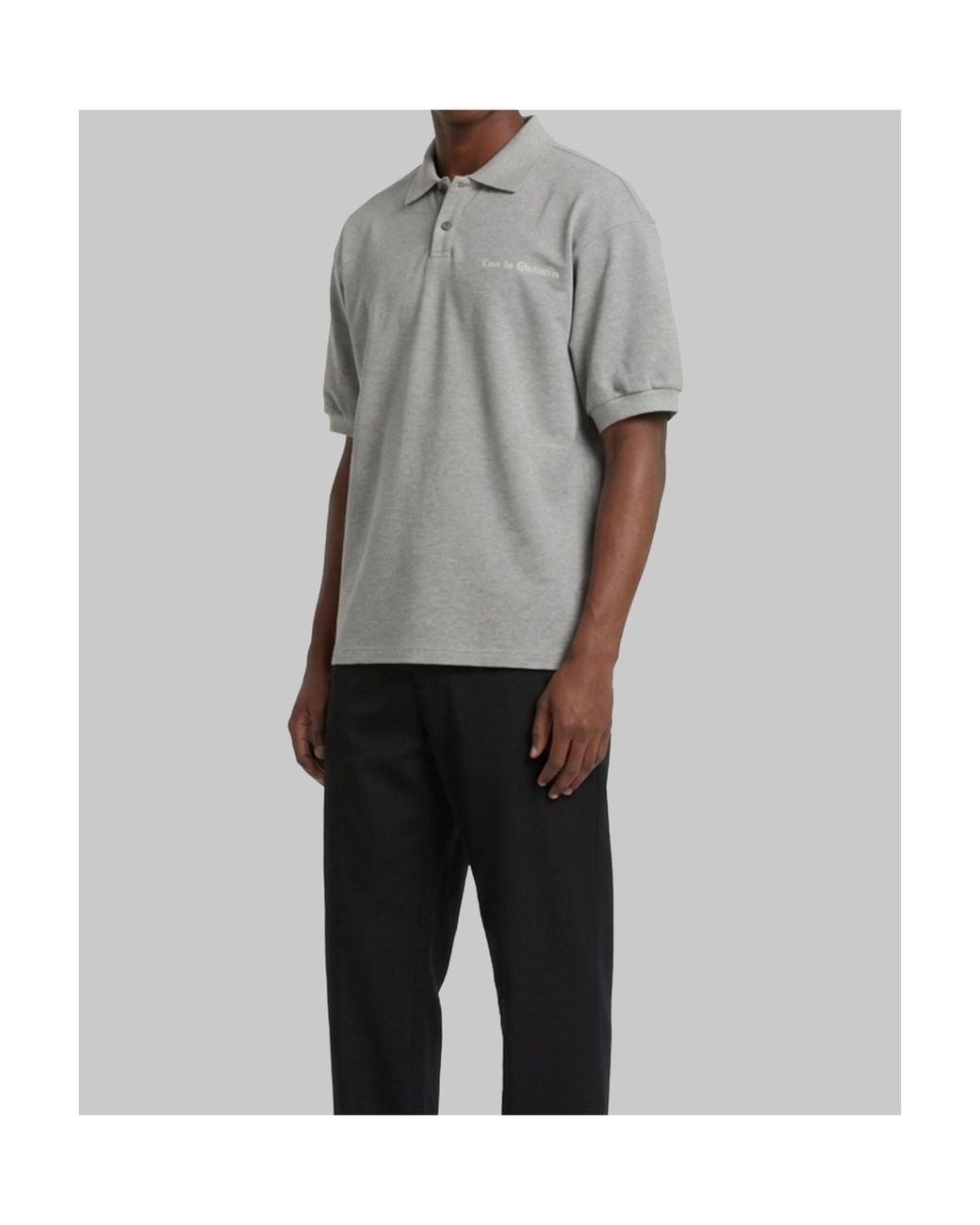 Willy Chavarria Gray Oversized Football Polo Shirt for men