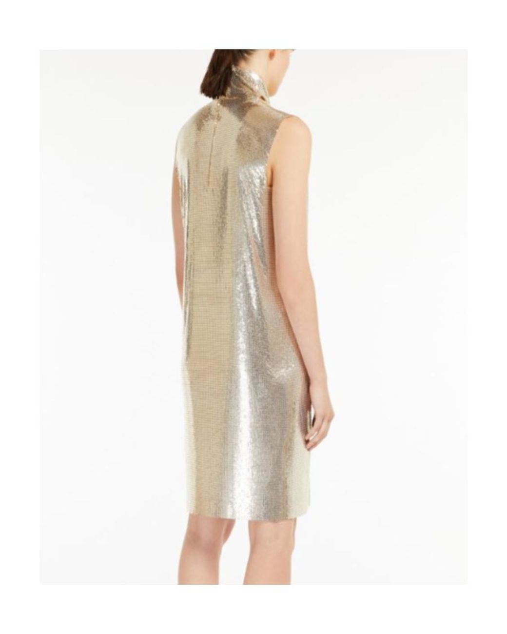 Sportmax Natural Mantide Metallic Effect Dress