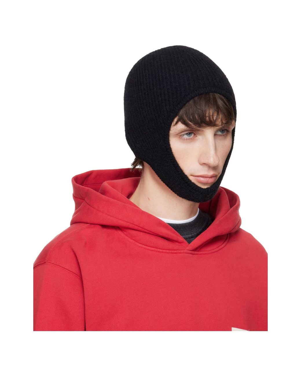 Jacquemus Black La Capuche Gros Grain Knitted Hat