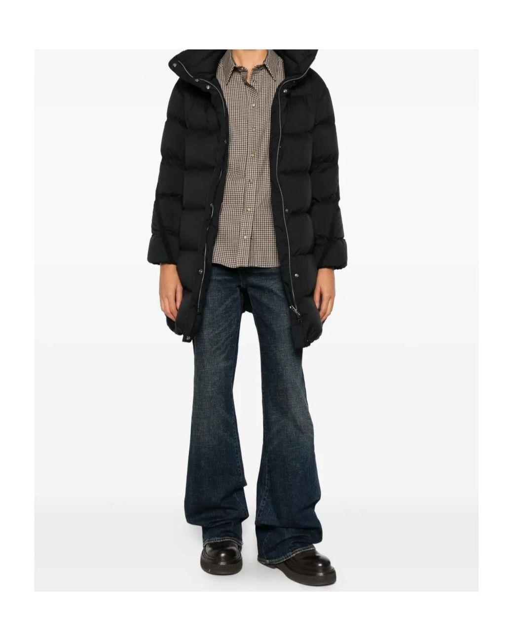 Herno Black Funnel-Neck Padded Jacket
