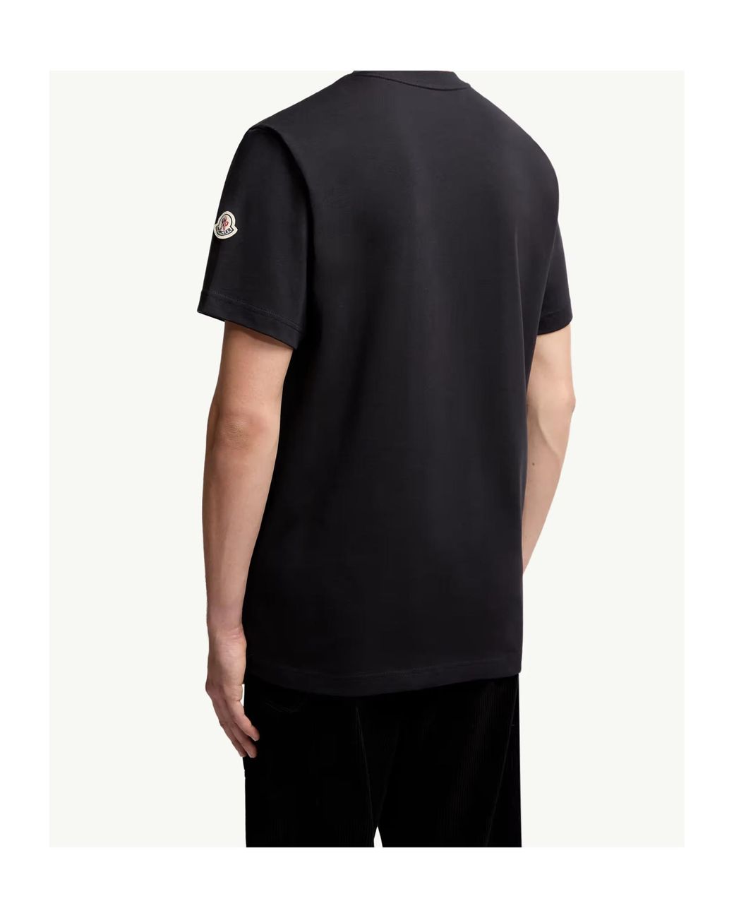 Moncler Black Logo Embroidered Crewneck T-Shirt for men