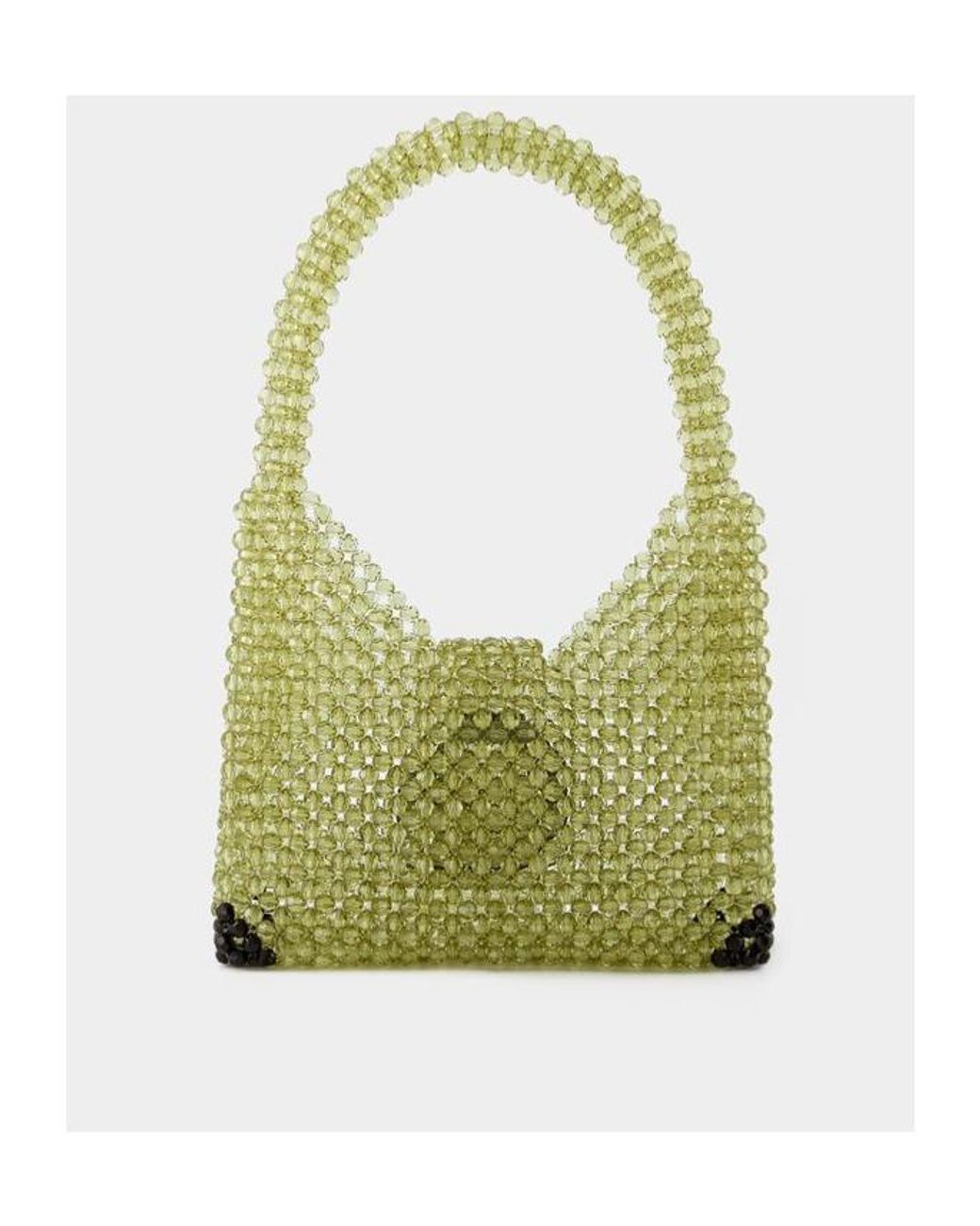 Germanier Green Beaded Hobo Shoulder Bag