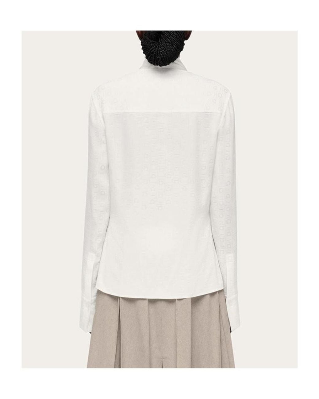 Ferragamo White Stray-Collar Shirt