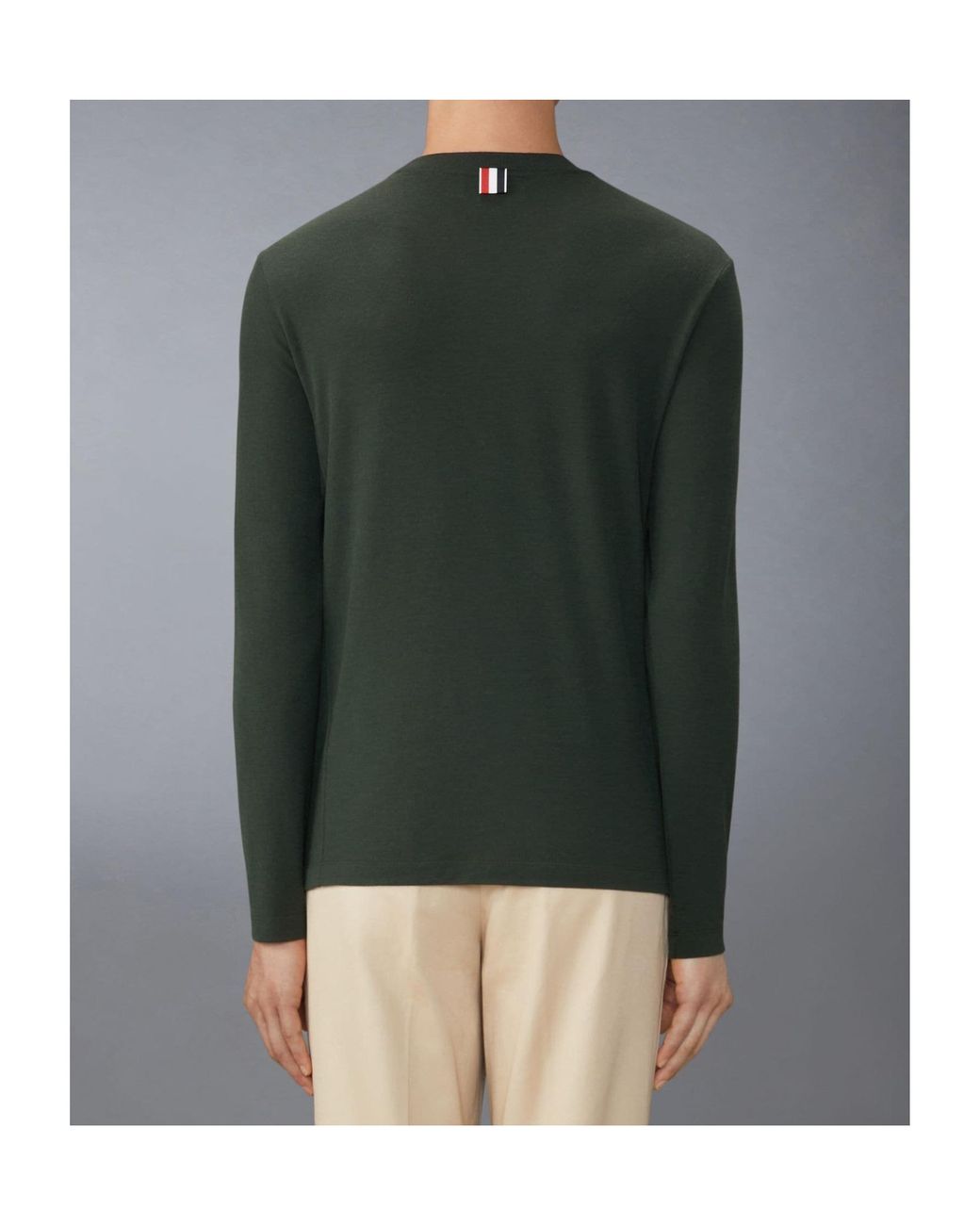 Thom Browne Green Jersey-Bar T-Shirt for men