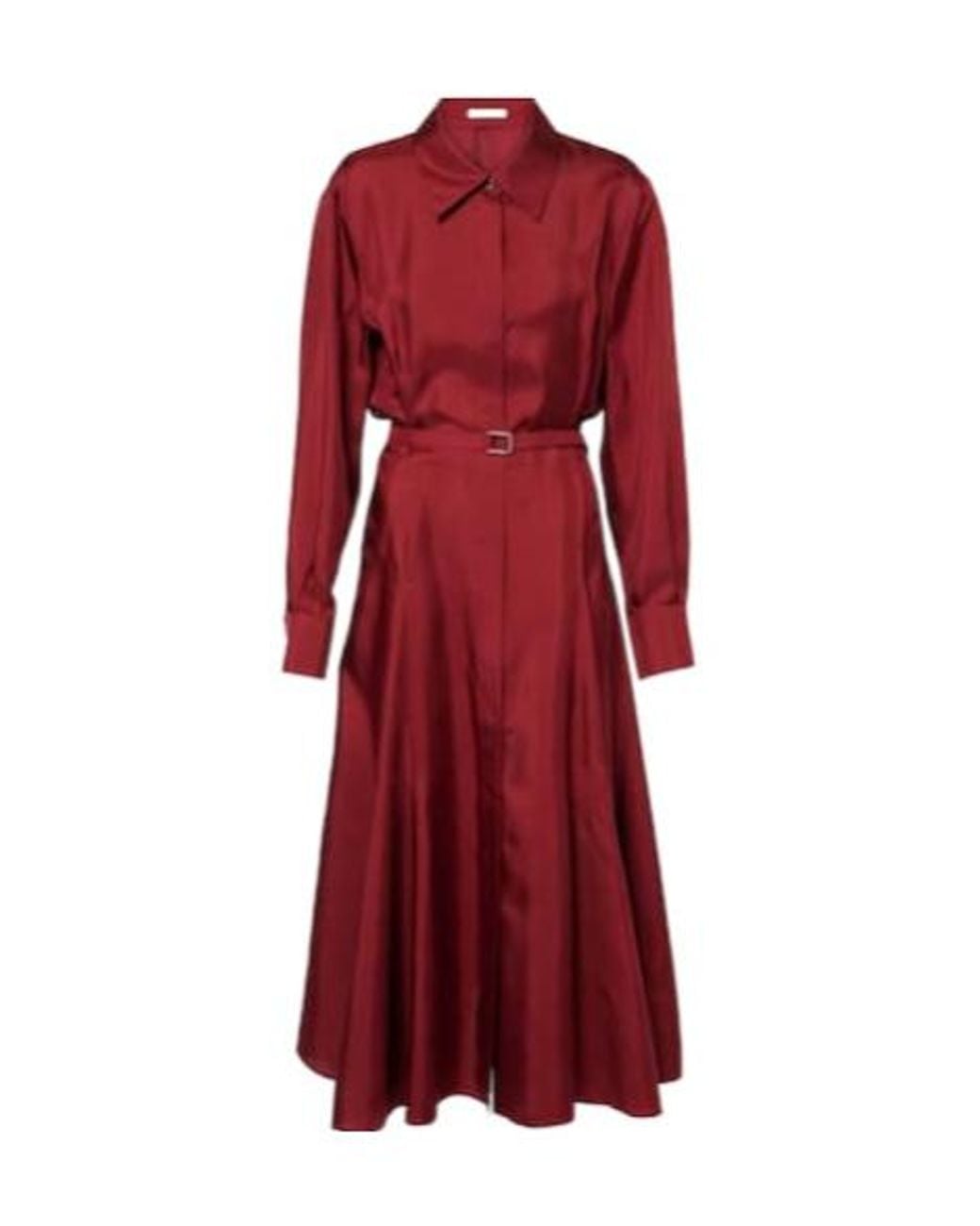 Emilia Wickstead Red Riko Belted Silk Twill Shirt Dress