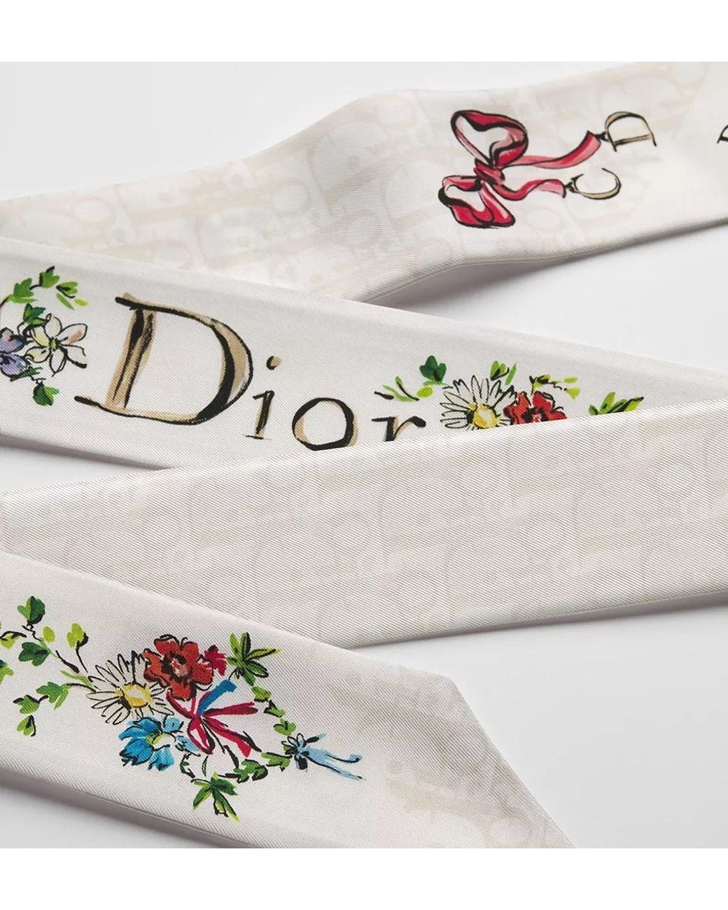 Dior White Iviera Arabesque Mitzah Scarf