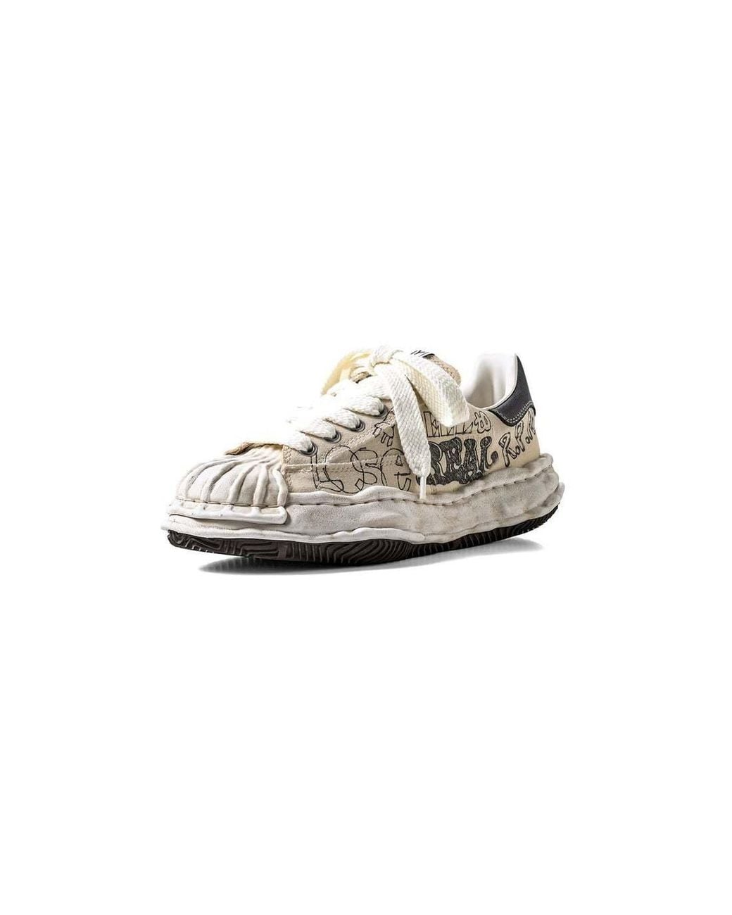 Maison Mihara Yasuhiro White Blakey Og Graffiti Printed Low-Top Sneakers for men
