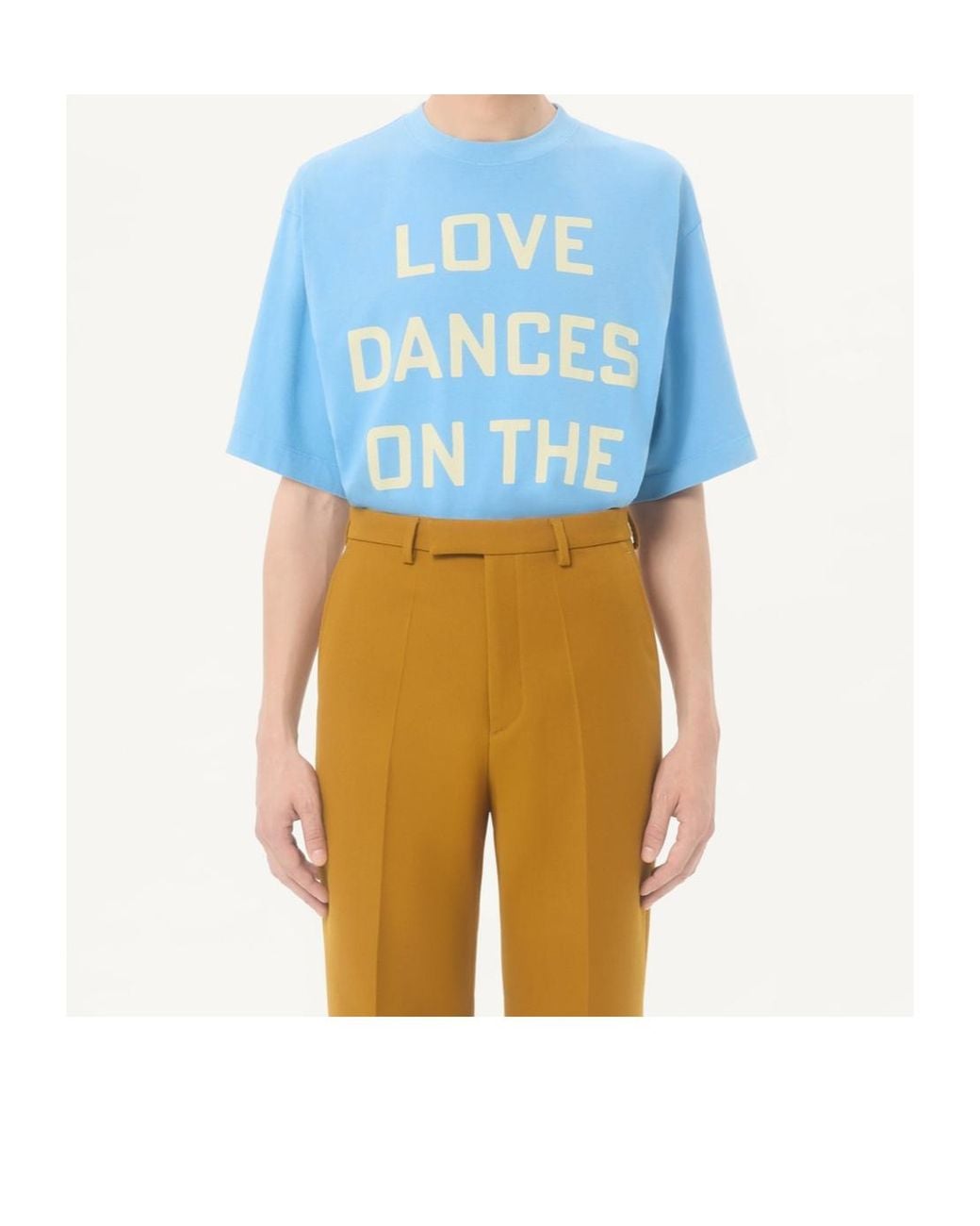 Valentino Blue Printed Oversized Crewneck T-Shirt for men