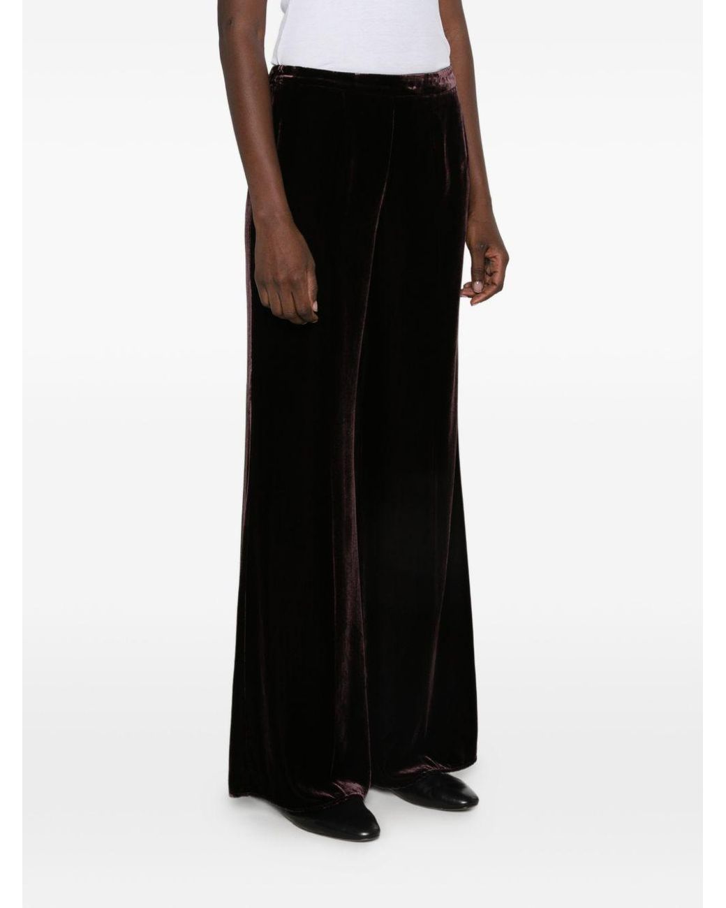 Forte_forte Black Velvet Wide-Leg Trousers