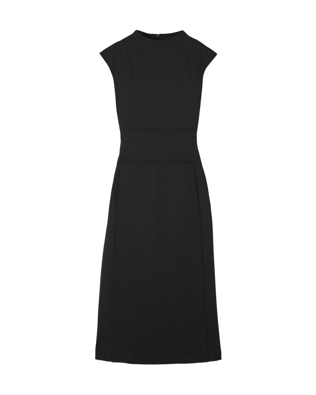 Max Mara Black Fatto Paneled Stretch-Jersey Midi Dress